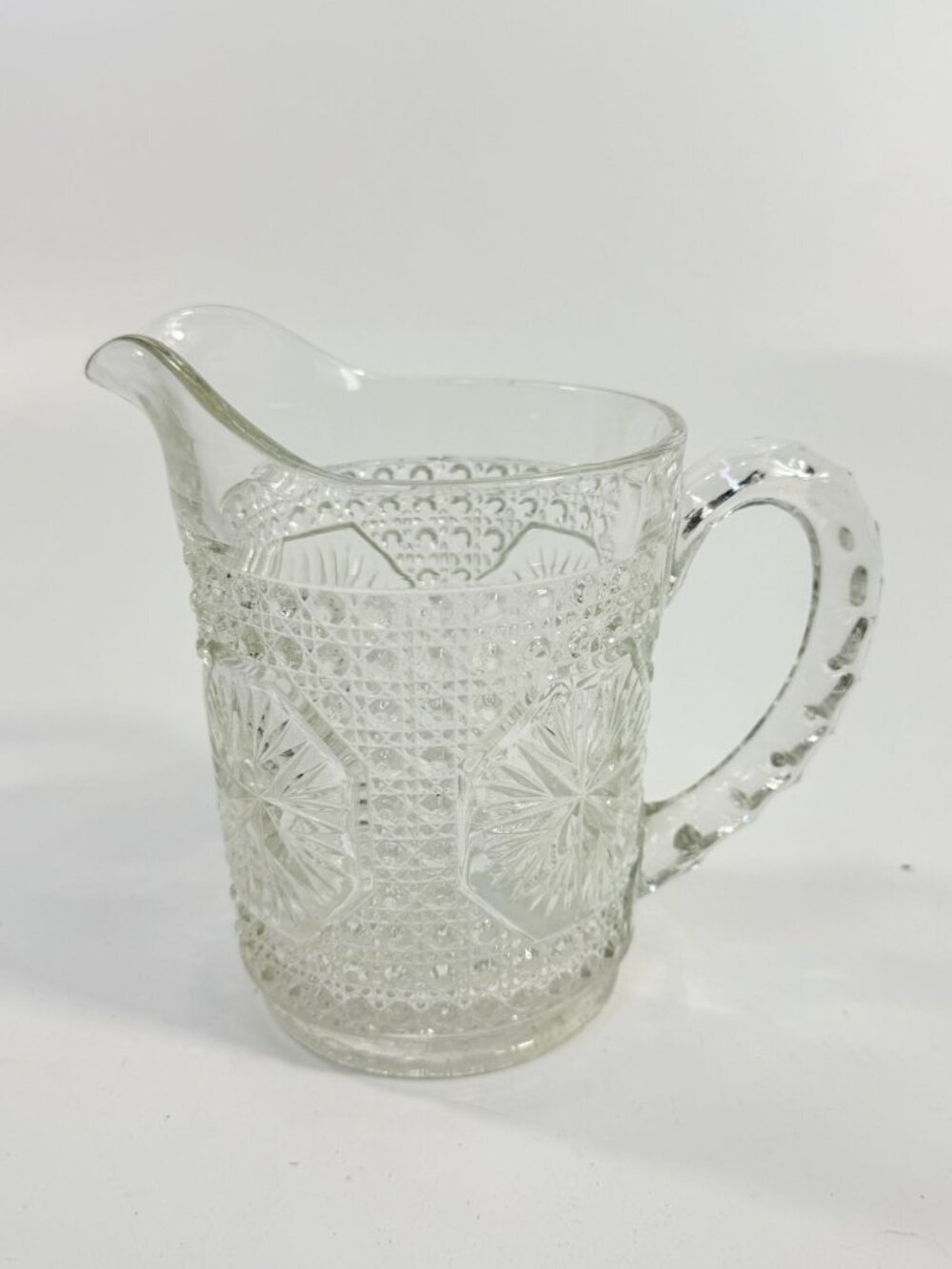 Milk Pitcher Creamer Imperial Amelia Clear Depression Glass Star Medallion - Picture 10 of 10